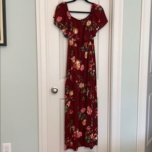 M Nine Britton Red Floral Dress